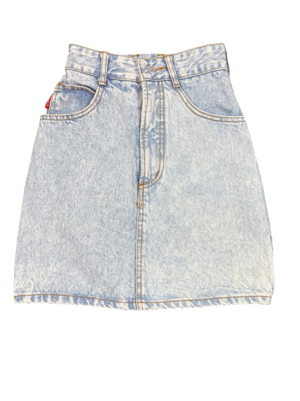 Vintage BONGO Acid Wash Denim Mini Skirt Sz3 High Waist USA Made Y2K 90s Grunge